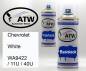 Preview: Chevrolet, White, WA9422 / 11U / 40U: 400ml Sprühdose + 400ml Klarlack - Set, von ATW Autoteile West.